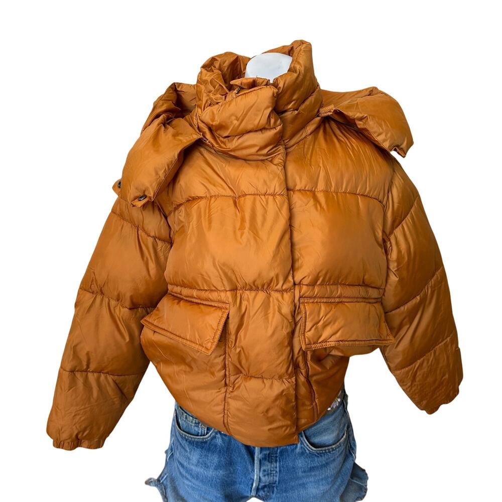 NVLT Copper Wonder Puffer Ski Jacket SMALL Hoodie Oversized Retro Designer $199 - Picture 4 of 10